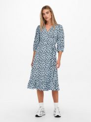 ONLY Sukienka codzienna 15253350 Błękitny Regular Fit. Niebieskie sukienki ONLY, na co dzień, s, bez wzorów, z syntetyku, bez kołnierzyka, bez ramiączek, proste. Za 99.99 zł.
