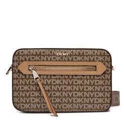Torebka DKNY. Brązowe listonoszki DKNY, bez wzorów, bez dodatków. Za 999.99 zł.