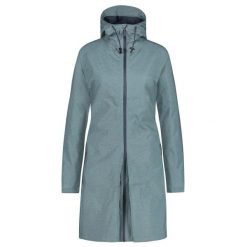 Damska kurtka przeciwdeszczowa rowerowa z funkcją poncho niebieska. Niebieskie kurtki AGU, m, bez wzorów, z materiału, eleganckie, bez kaptura. Za 662.00 zł.