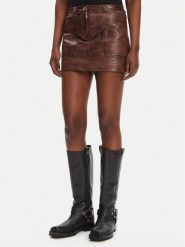 PINKO Spódnica skórzana Geordie 104957 A2I1 Brązowy Slim Fit. Brązowe spódnice Pinko, bez wzorów, ze skóry. Za 1,569.00 zł.