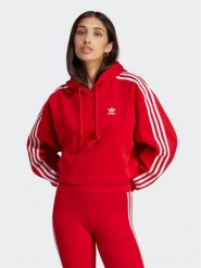 Adidas Bluza Adicolor Classics Crop Hoodie IB7389 Czerwony Loose Fit. Czerwone bluzy adidas, l, bez wzorów, z bawełny, bez ramiączek, bez kaptura. Za 279.99 zł.