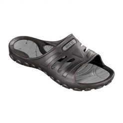 Klapki unisex Beco czarne i szare. Czarne klapki 47 Brand, bez wzorów, bez obcasa, bez zapięcia. Za 196.99 zł.