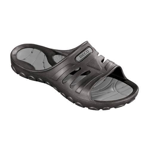 Klapki unisex Beco czarne i szare. Czarne klapki 47 Brand, bez wzorów, bez obcasa, bez zapięcia. Za 196.99 zł.