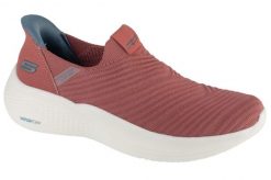 Buty sportowe Sneakersy damskie, Slip-Ins: Bobs Infinity - Daily. Czerwone buty treningowe Skechers, bez wzorów, z materiału, przed kostkę, bez zapięcia, trekkingowe. Za 339.99 zł.