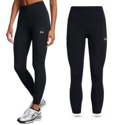 Legginsy termoaktywne damskie Under Armour Motion Ankle szybkoschnące. Czarne bielizna termoaktywna damska Under Armour, bez wzorów, bez ramiączek, do biegania. Za 219.99 zł.