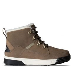 Botki The North Face. Brązowe botki The North Face, bez wzorów, bez obcasa, na płaskiej podeszwie, bez zapięcia. Za 429.99 zł.