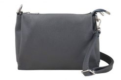 Minimalistyczna listonoszka ze skóry BARBERINI'S c. szara 951-28. Szare shopper bag Barberinis, bez wzorów, z lakierowanej skóry, eleganckie, małe, lakierowane, bez dodatków. Za 239.99 zł.