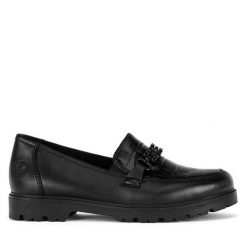 Mokasyny Rieker. Czarne mokasyny Rieker, bez wzorów. Za 295.00 zł.