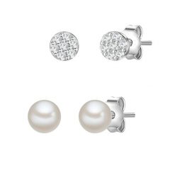 Lulu & Jane Komplet (2 kolczyki) Mosiadz Srebrny Kolczyki 1 ct Damski. Szare kolczyki Lulu & Jane, z cyrkonią, plastikowe. Za 79.99 zł.