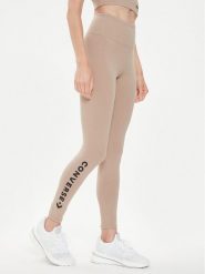 Converse Legginsy W Wordmark Legging 10024544-A10 Beżowy Skinny Fit. Brązowe legginsy Converse, bez wzorów, z bawełny. Za 169.99 zł.