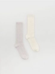 Skarpetki z wiskozą 2 pack - pastelowy róż. Czerwone skarpetki Reserved, bez wzorów, z wiskozy. W wyprzedaży za 19.99 zł.