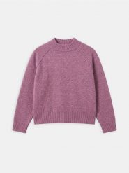 Sweter z półgolfem z domieszką wełny - różowy. Czerwone swetry Sinsay, l, bez wzorów, z wełny, bez ramiączek. Za 59.99 zł.