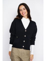 ASSUILI Kaszmirowy kardigan w kolorze czarnym rozmiar: 38. Czarne swetry Assuili, bez wzorów, z kaszmiru, klasyczne, bez ramiączek. Za 131.12 zł.