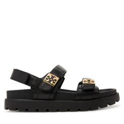 Sandały Tory Burch. Czarne sandały Tory Burch, bez wzorów, sportowe, bez obcasa, na płaskiej podeszwie, bez zapięcia. Za 1,659.00 zł.