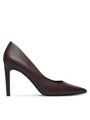Calvin Klein Szpilki Ess Stiletto 90 HW0HW02608 Brązowy. Brązowe szpilki Calvin Klein, bez wzorów, ze skóry, bez obcasa, na szpilce, bez zapięcia. Za 649.99 zł.