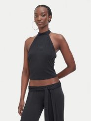 Juicy Couture Top JCWCT226331 Czarny Slim Fit. Czarne topy Juicy Couture, xl, bez wzorów, z syntetyku, bez kołnierzyka, bez ramiączek. Za 199.99 zł.