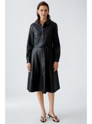 Oui Sukienka w kolorze czarnym ze skóry syntetycznej rozmiar: 38. Czarne sukienki Oui, bez wzorów, ze skóry, bez kołnierzyka, bez ramiączek, midi. Za 233.33 zł.