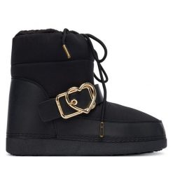 Śniegowce LOVE MOSCHINO. Czarne śniegowce Love Moschino, bez wzorów, bez zapięcia. Za 599.99 zł.