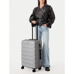 Walizka średnia GINO ROSSI. Szare walizki Gino Rossi, średnie. Za 279.99 zł.