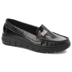 Czarne Półbuty Armodo Eleganckie Obuwie Damskie. Czarne półbuty wsuwane Armodo, bez wzorów, ze skóry, eleganckie, bez obcasa. Za 314.99 zł.