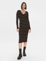 Liu Jo Sukienka dzianinowa MF3003 MS99E Czarny Slim Fit. Czarne sukienki Liu Jo, xs, bez wzorów, z dzianiny, bez kołnierzyka, bez ramiączek. Za 479.99 zł.