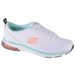 Buty do chodzenia damskie Skechers Skechair Edge Mellow Days. Białe buty treningowe Skechers, bez wzorów, z gumy, bez zapięcia, na fitness i siłownię. Za 387.00 zł.