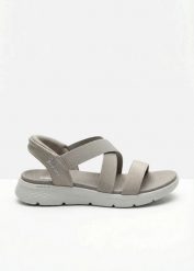 Wsuwane sandały Sketchers. Brązowe sandały bonprix, bez wzorów, sportowe, bez obcasa, bez zapięcia. Za 349.99 zł.