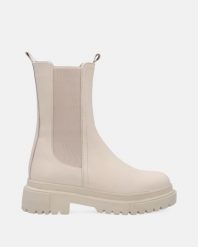 OCIEPLANE SZTYBLETY ZE SKÓRY 3001 WHITE. Białe botki Venezia, bez wzorów, ze skóry, bez obcasa, bez zapięcia. Za 279.00 zł.