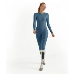Damskie legginsy Falke Wool-Tech. Niebieskie legginsy Falke, bez wzorów. Za 443.00 zł.