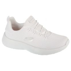 Buty treningowe damskie, Dynamight. Białe buty treningowe Skechers, bez wzorów, z materiału, bez zapięcia. Za 359.00 zł.