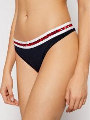 Tommy Hilfiger Stringi UW0UW02458 Granatowy. Niebieskie stringi Tommy Hilfiger, bez wzorów, z bawełny. Za 49.99 zł.