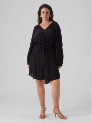 Vero Moda Curve Sukienka codzienna 10297334 Czarny Regular Fit. Czarne sukienki Vero Moda Curve, na co dzień, bez wzorów, z wiskozy, bez kołnierzyka, bez ramiączek, proste. Za 129.99 zł.