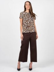 Patrizia Pepe T-Shirt | DM1224 A8W3 | Kobieta | Brązowy. Brązowe t-shirty Patrizia Pepe, bez wzorów, z bawełny, bez kołnierzyka, bez ramiączek. W wyprzedaży za 239.00 zł.