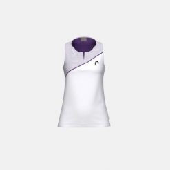 SPIRIT Damski Top Tenisowy. Białe topy Head, bez wzorów, sportowe, z asymetrycznym kołnierzem, bez ramiączek. Za 230.00 zł.