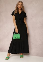 Czarna Sukienka Metia. Czarne sukienki Renee, s, bez wzorów, z materiału, bez kołnierzyka, bez ramiączek, maxi. W wyprzedaży za 63.99 zł.