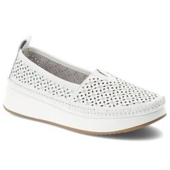 Półbuty damskie Filippo, cholewka ze skóry naturalnej licowej wsuwany fason zabudowany przód, białe, DP4555/26. Białe półbuty wsuwane Filippo, bez wzorów, ze skóry, bez obcasa. Za 179.00 zł.