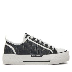 Trampki KARL LAGERFELD. Czarne trampki KARL LAGERFELD, bez wzorów, bez zapięcia. Za 559.99 zł.