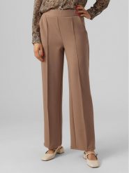 Vero Moda Spodnie materiałowe 10296830 Brązowy Relaxed Fit. Brązowe spodnie materiałowe Vero Moda, bez wzorów, z materiału. Za 99.99 zł.