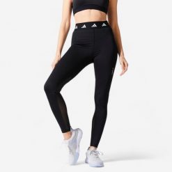 Legginsy fitness damskie Adidas. Białe legginsy adidas, bez wzorów, z elastanu, sportowe, długie. Za 99.99 zł.