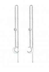 Elli Damskie kolczyki wiszące półksiężyc Moon Astro z kryształem ze srebra próby 925 Sterling Silver. Kolczyki 1 ct. Szare kolczyki Elli, srebrne. Za 373.99 zł.
