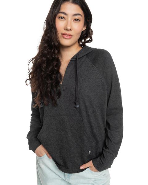 Bluza z kapturem DESTINATION SURF Czarny Kobiety. Szare bluzy Roxy, m, bez wzorów, z bawełny, bez ramiączek, z kapturem. Za 249.00 zł.