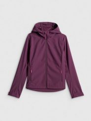 4F Kurtka softshell wiatroodporna membrana 5000 damska - fioletowa XL. Fioletowe kurtki przejściowe sportowe 4f, xl, bez wzorów, z materiału, bez kaptura. Za 299.99 zł.