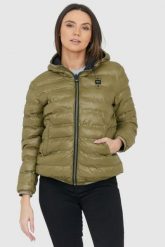 BLAUER Czarno-zielona damska dwustronna kurtka Stella reversible down jacket, Rozmiar S. Zielone kurtki Blauer USA, s, bez wzorów, bez kaptura. W wyprzedaży za 999.99 zł.