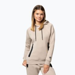 Bluza damska Pitbull Explory Hooded. Brązowe bluzy PITBULL, l, bez wzorów, z bawełny, sportowe, bez ramiączek, bez kaptura. Za 159.99 zł.