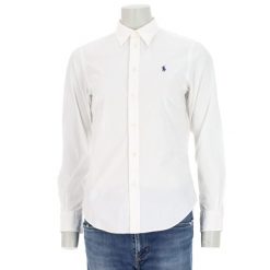 Second life - Polo Ralph Lauren klasyczna koszula damska biała - Jak nowy. Białe koszule Ralph Lauren, l, bez wzorów, z jeansu, eleganckie, bez kołnierzyka, bez ramiączek. Za 170.36 zł.
