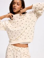 Bluza z bawełną - złamana biel. Bluzy Reserved, l, bez wzorów, z bawełny, bez ramiączek, bez kaptura. Za 119.99 zł.