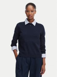 Tommy Jeans Sweter Essential DW0DW20159 Granatowy Regular Fit. Niebieskie swetry Tommy Jeans, xl, bez wzorów, z bawełny, bez ramiączek. Za 369.99 zł.