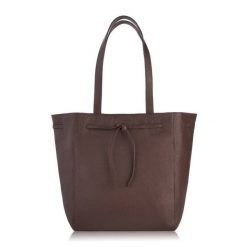 Shopperka skórzana PAOLO PERUZZI IN-64-BR brązowa. Brązowe shopper bag PAOLO PERUZZI, bez wzorów, z materiału, na ramię, bez dodatków. Za 299.99 zł.