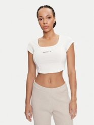 Converse Top W Wordmark Corset Top 10026506-A02 Écru Slim Fit. Topy Converse, l, bez wzorów, z syntetyku, bez kołnierzyka, bez ramiączek. Za 109.99 zł.