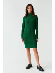 TATUUM Sukienka dzianinowa w kolorze zielonym rozmiar: XL. Zielone sukienki Tatuum, na co dzień, xl, bez wzorów, z dzianiny, bez kołnierzyka, bez ramiączek, midi, proste. Za 131.43 zł.